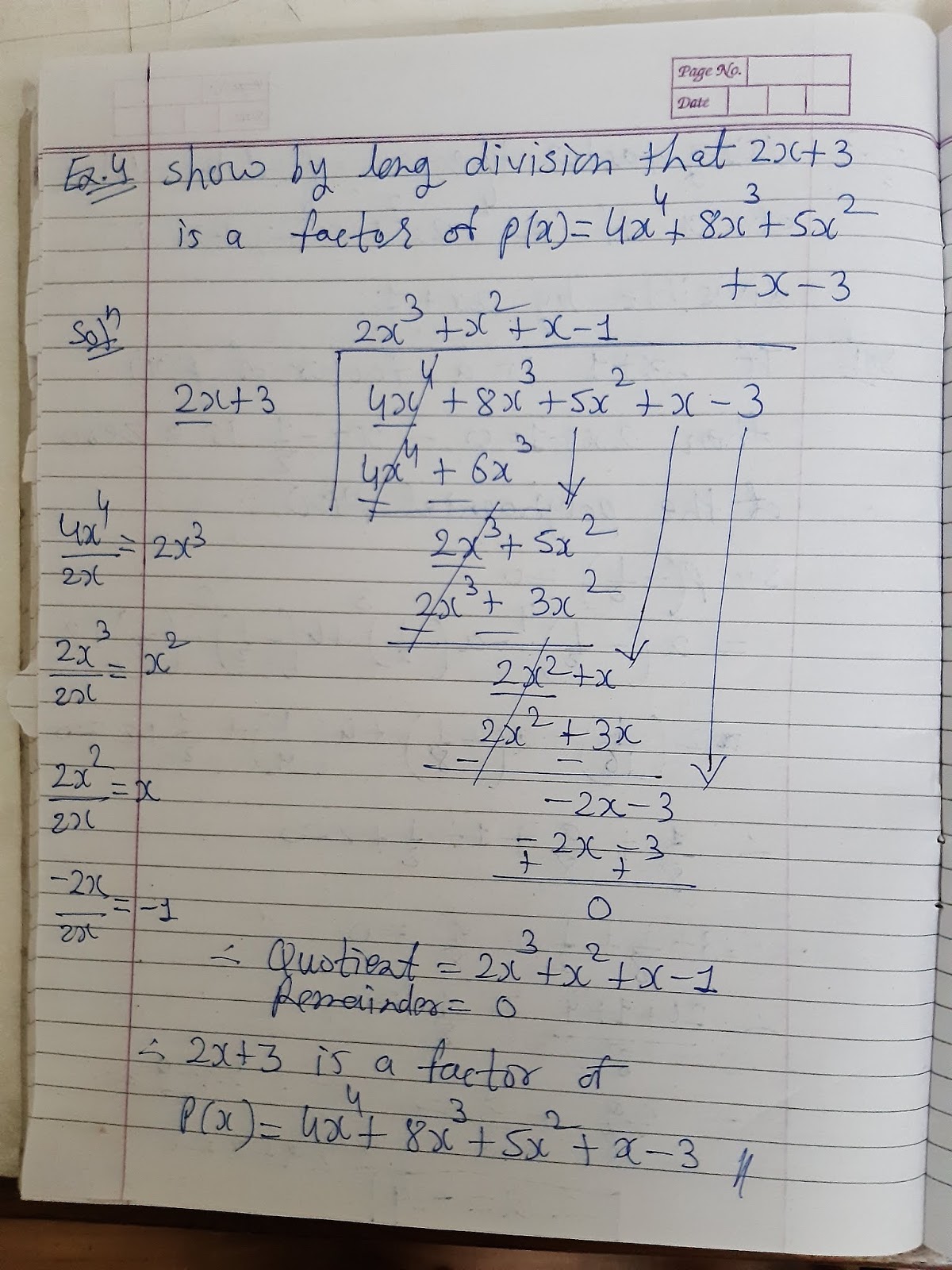 Math grade 9th Chapter 2 Polynomial 28/04/20 Class work
