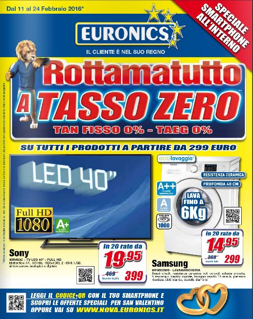 Volantino Euronics Nova 1124 Febbraio 2016 Ultimo Nuovo
