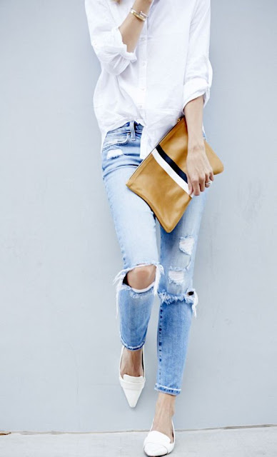 White Shirt and Blue Jeans  by Cool Chic Style Fashion