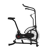 Ativafit Fan Bike Air Bike Exercise Bike, with air resistance system for unlimited resistance, moving handlebars for upper body workout along with pedaling action to work lower body, height adjustable seat & handlebars for a custom fit