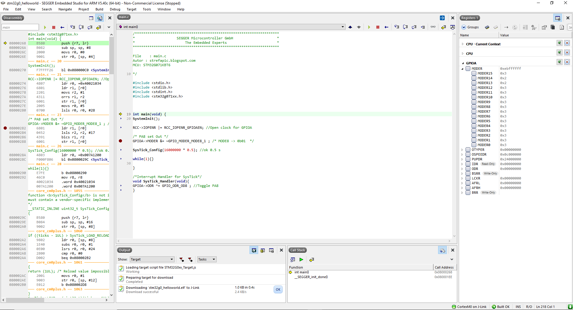 segger embedded studio debugger never hits breakpoint segger embedded studio debugger never hits breakpoint