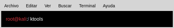 ktools iniciar modo shell