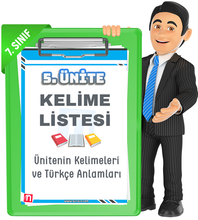7 Sinif 5 Unite Kelime Listesi Ingilizce Ogrenmenin En Eglenceli Yolu
