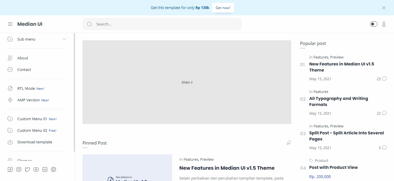 Median UI v1.5 Original Blogger Template