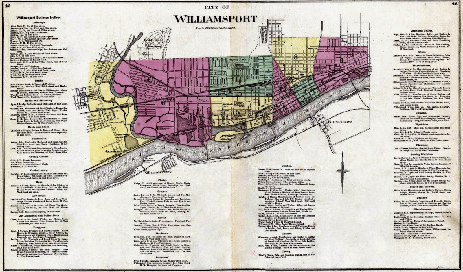 Nancy's Genealogy Blog Williamsport and Loyalsock maps