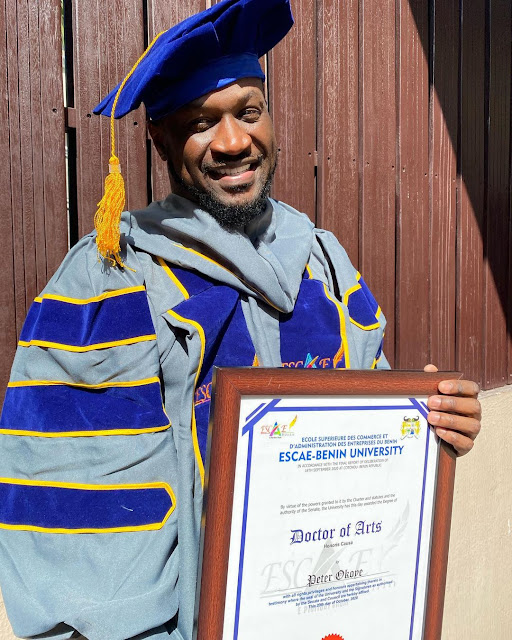 Singer Peter Okoye Bags Honorary Doctorate Degree (Photos)