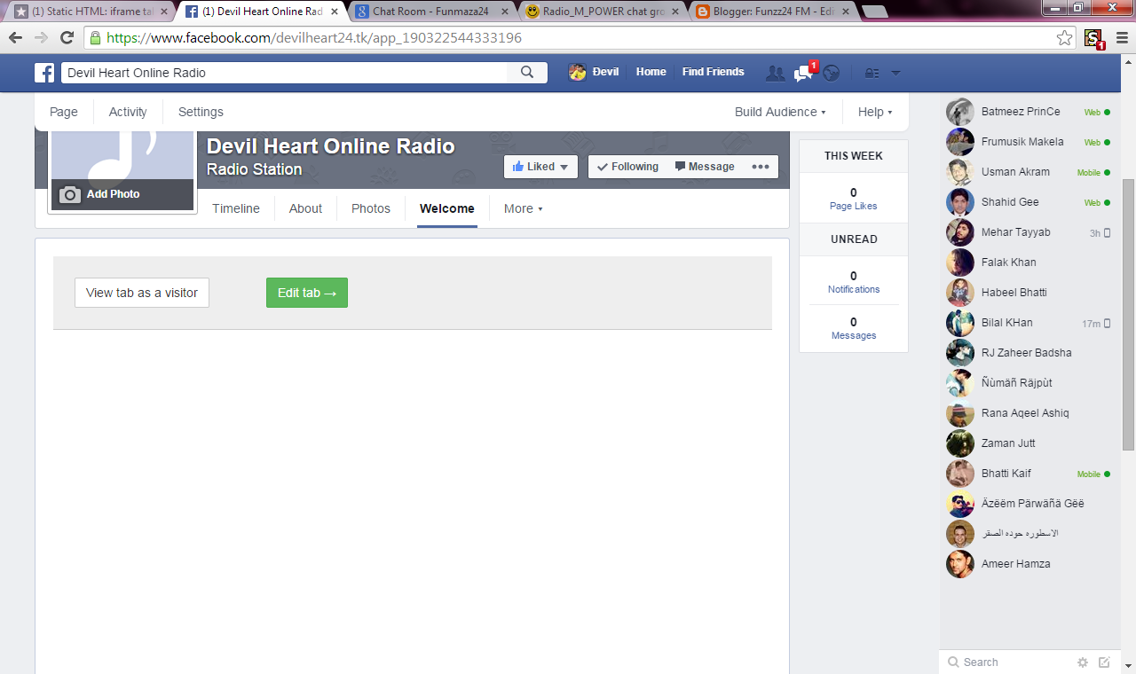 How to add Chat Room on your Facebook Page Funzz24
