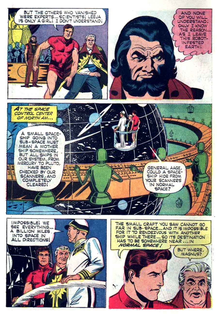 Russ Manning silver age science fiction 1960s gold key comic book page art - Magnus Robot Fighter #13
