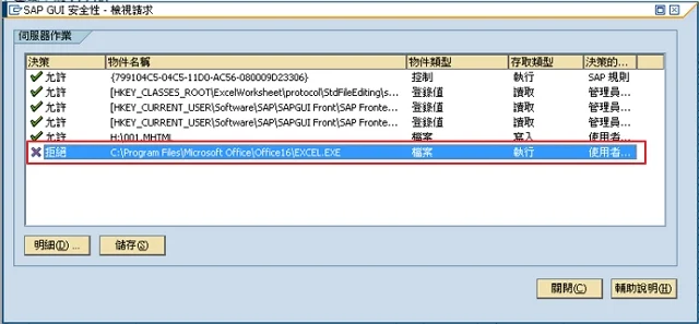 display sap export rule rejection-02