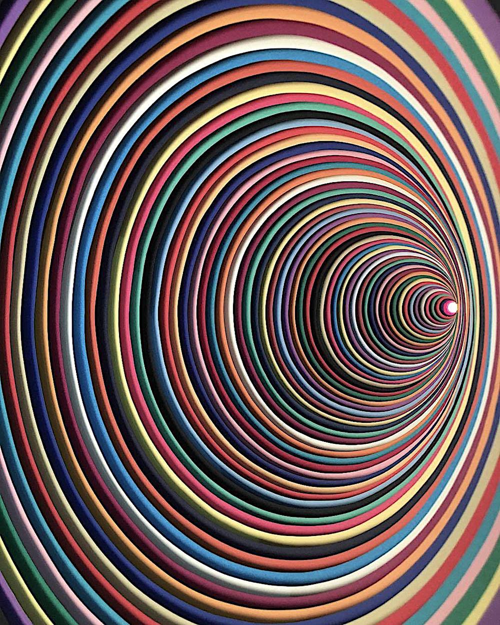 Jen Stark paper art Jen Stark paper art, a color photograph