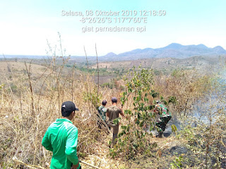 Babinsa Utan Turun Bantu Warga Padamkan Kebakaran Lahan. Babinsa Utan Turun Bantu Warga Padamkan Kebakaran Lahan.