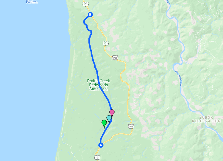 Former US Route 101 on Newton B. Drury Scenic Parkway (Prairie Creek