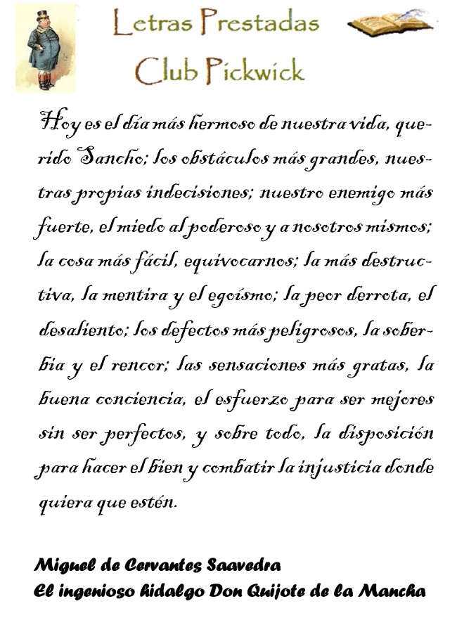 Letras Prestadas Club Pickwick Hoy Es El Día Más Hermoso De Tu Vida