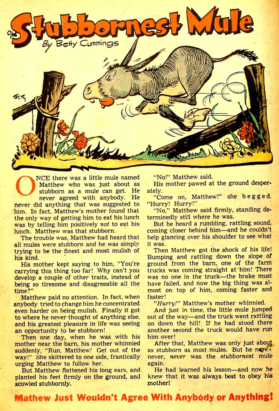 Golden age 1940s funny animal comic book page art by Frank Frazetta - Barnyard Comics #21