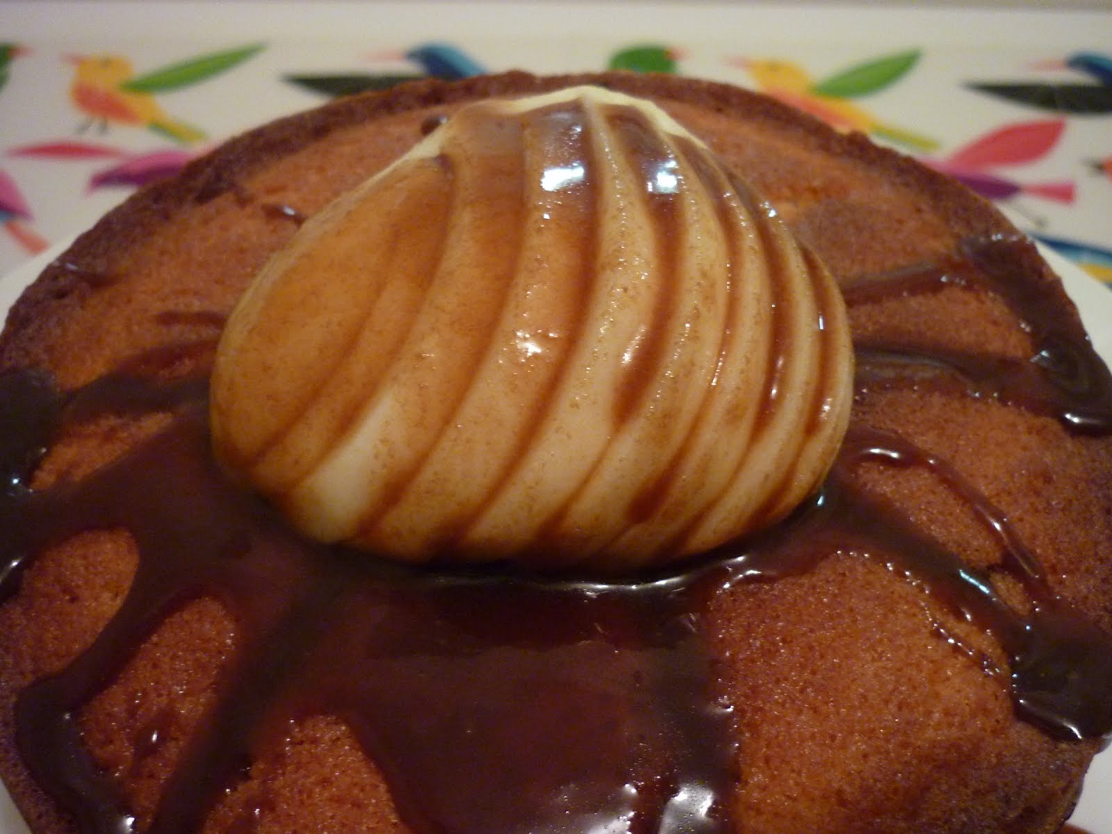 Warm Pear Pudding with Caramel Sauce