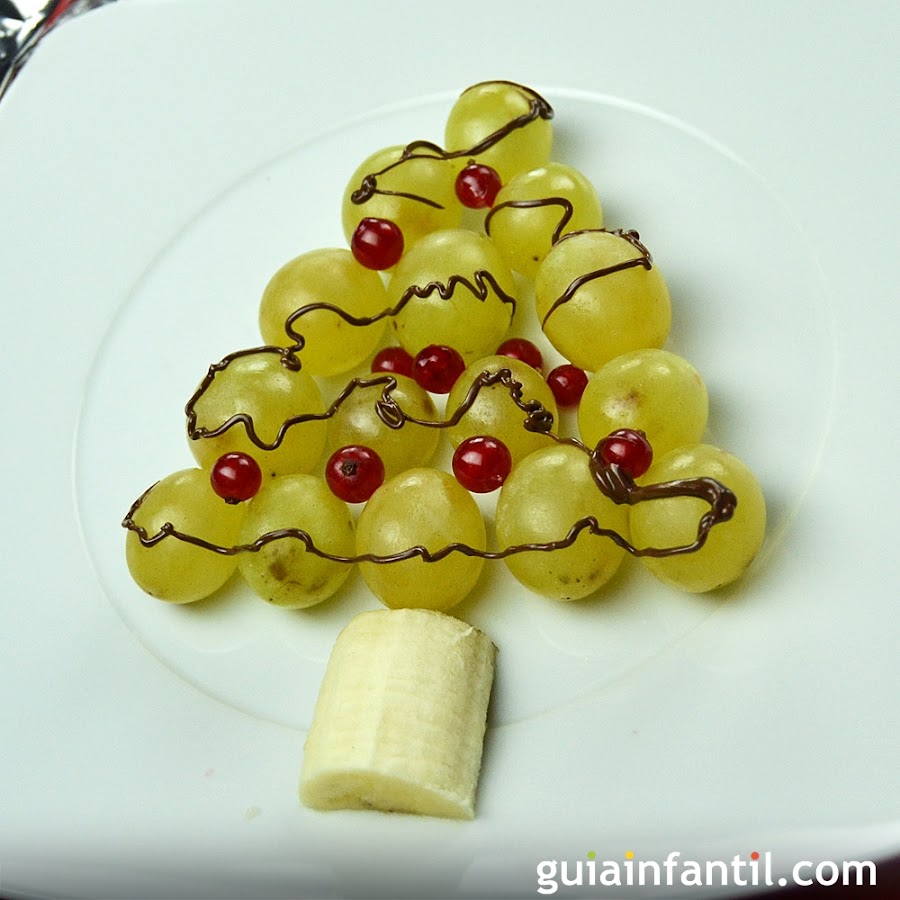 Árbol de Navidad con uvas de la suerte