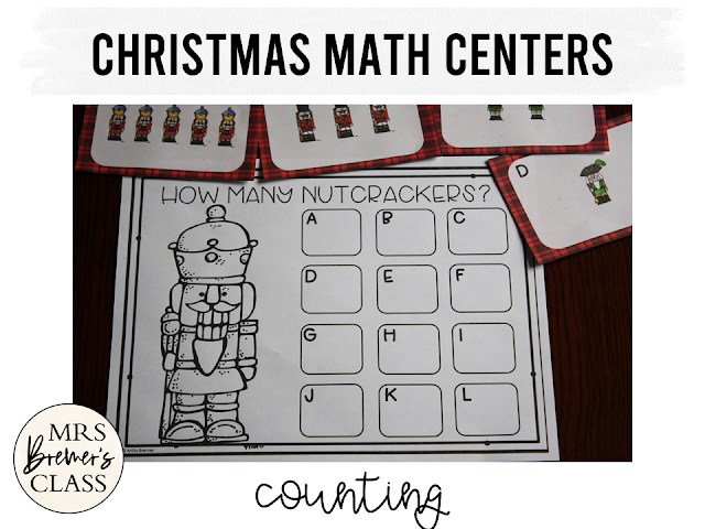 Christmas math center activities for Kindergarten and First Grade