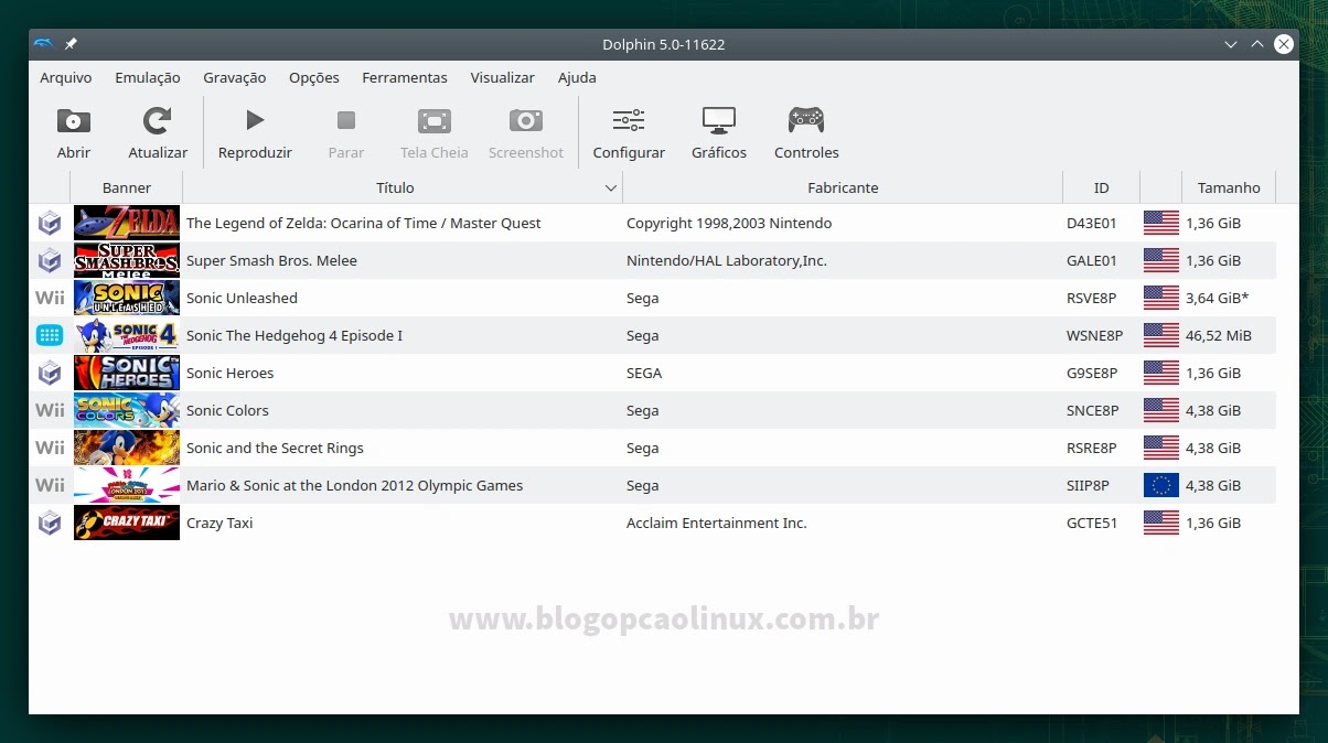 Dolphin Emulator executando no openSUSE Leap 15.3