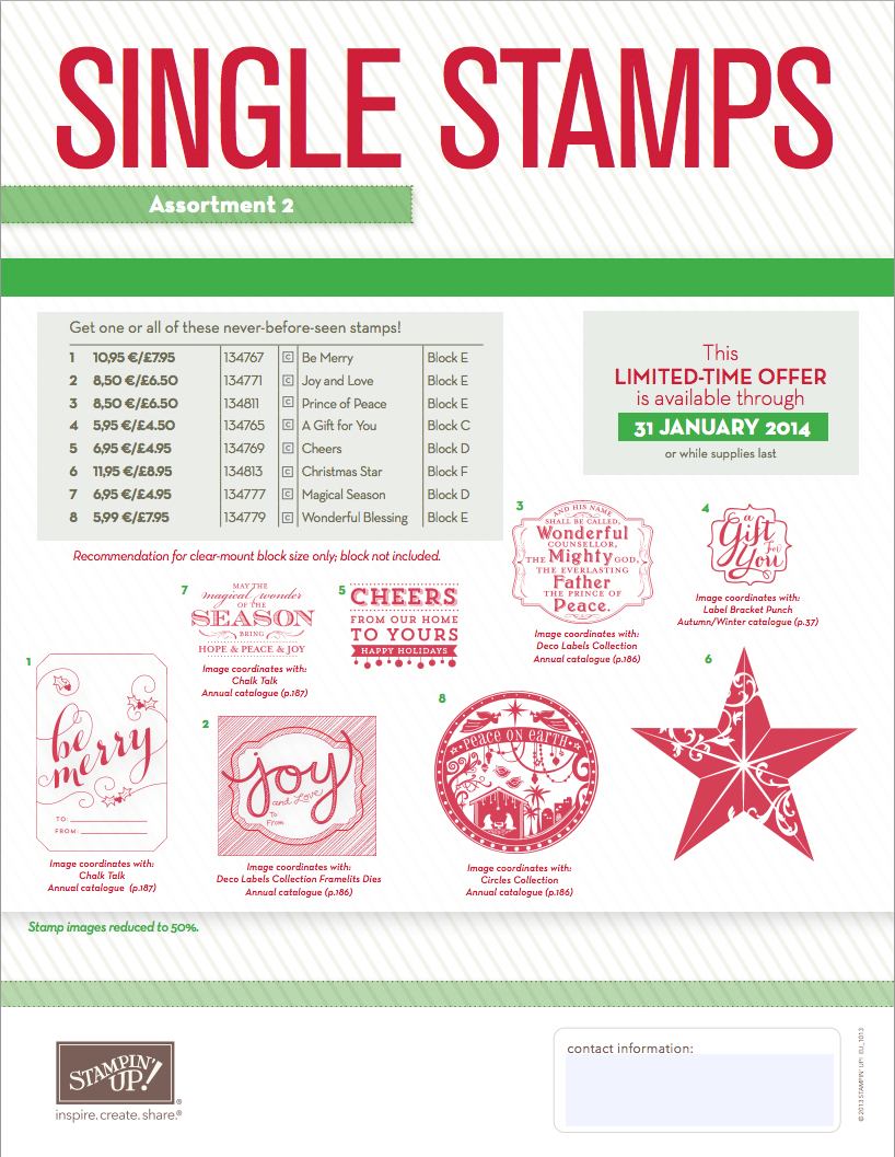 Caring for Stamps Stampin' Up! Single Stamps Kerstmis