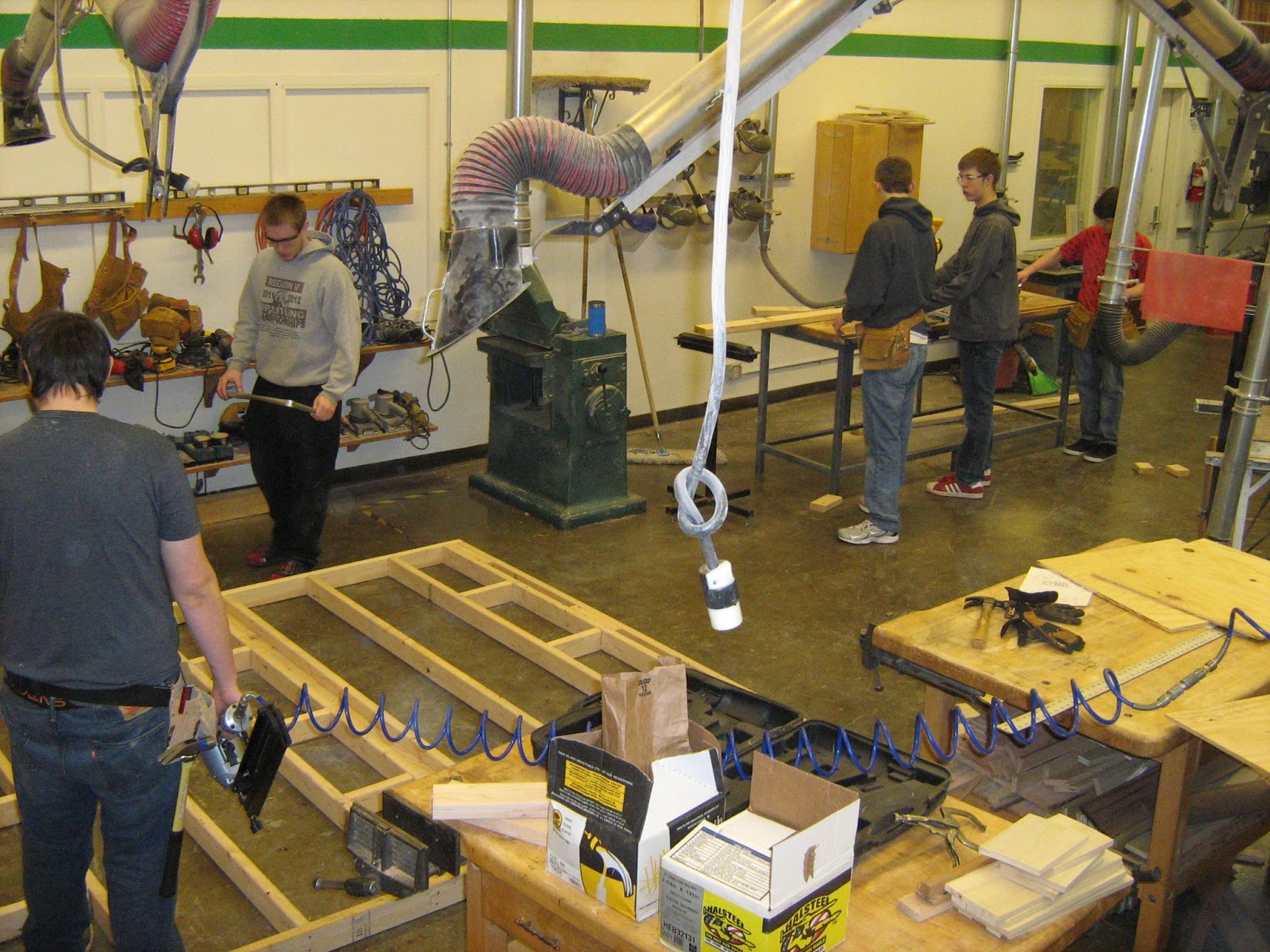 Wrangell Public Schools Vocational Shop Carpentry, Framing the Walls