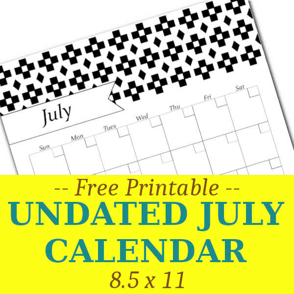 July Black & White Calendar - Free Printable | DIY home sweet home ...