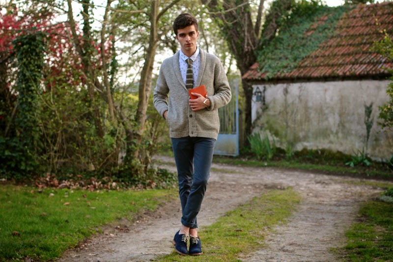 American Vintage Cardigan - Slected Chemise shirt - Asos Skinny Chino - Guidomaggi Shoes - Hermès agenda - blog mode homme mensfashion