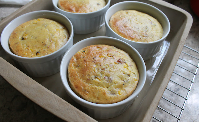 Food Lust People Love: These individual bacon corn puddings are made with roasted corn and cornmeal to add a lot of extra corn flavor, along with the bacon and thyme. Delicious and light as a side dish or main.