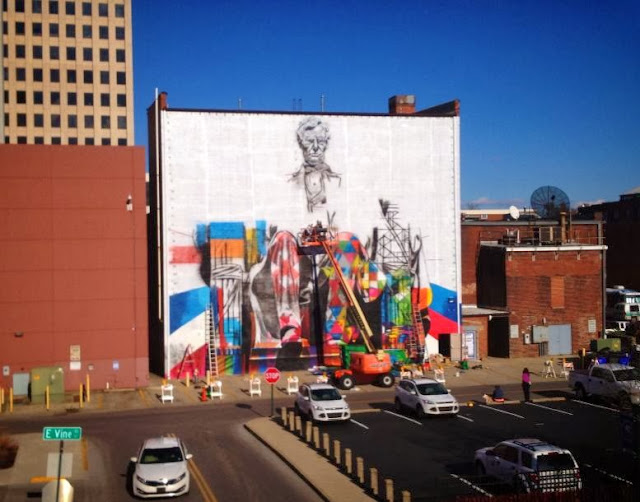 "Lincoln" New Street Art Mural By Brazilian Artist Eduardo Kobra In Lexington, Kentucky. 3