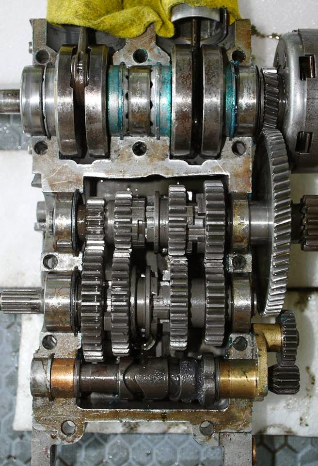 Mechanical Engineering: Inside View of a Motorcycle Gearbox (Upper