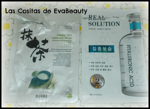 Mascarilla facial tissú té verde Mitomo y Ácido hialurónico de missha