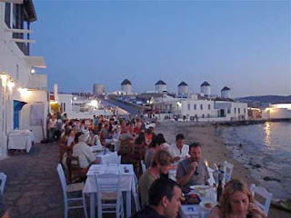 Windmills Little Venice Mykonos Greece 