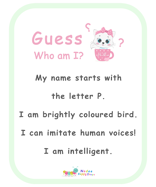 Guessing for Kids -  Who am I? - I am a Parrot