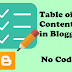 Creating Table of Contents in Blogger without Code