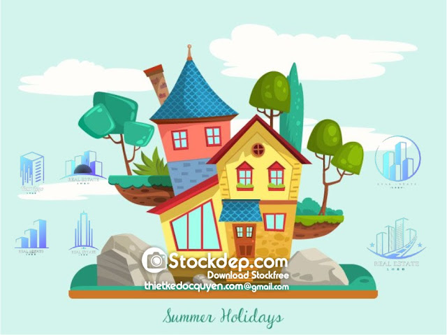 Modern real estate logo vector free Modern real estate logo vector free
