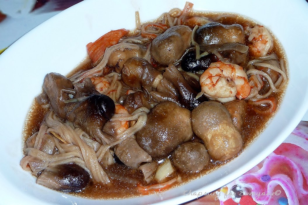 Chopsuey for Everyone: XO Braised Straw Mushrooms with Shrimp & Crabstick