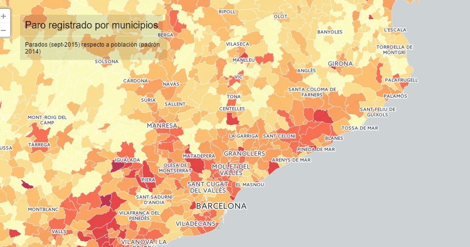 Economía mapa de paro por municipios