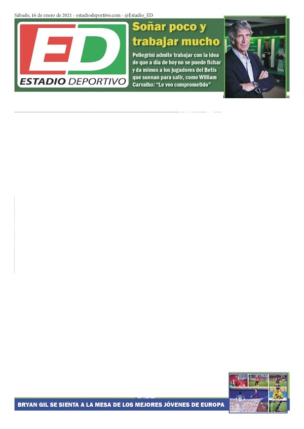 Betis, Estadio Deportivo: "Soñar poco y trabajar mucho"