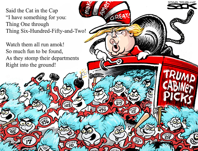 Donald Trump as the Cat in the Cap (that says 