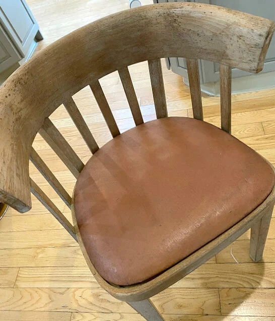 antique chair with leather seat