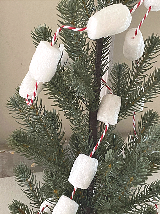 tree with marshmallow garland