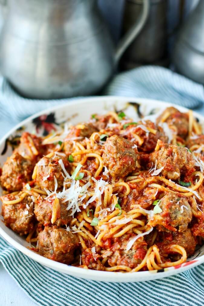 Instant Pot Spaghetti and Meatballs | Karen's Kitchen Stories