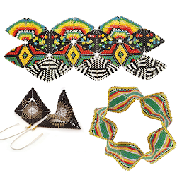geometric beadwork peyote contemporary triangle squares square antwerp kim van patterns bead beaded triangles warped beading stitch packet includes class
