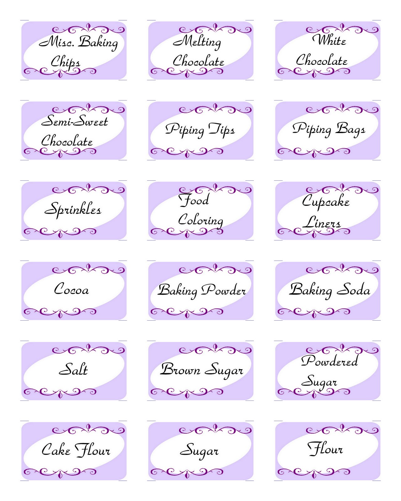 Sweets For Sami Baking Labels Free Printable