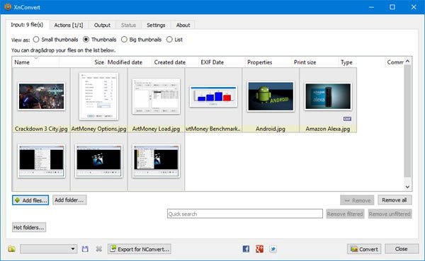 XnConvert - Convertisseur et redimensionneur d'images en masse