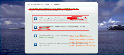 Notifikasi petunjuk untuk mengaktifkan akun dan nama domain DOT TK Cara mendaftarkan dan mendapatkan nama domain gratis diDOT TK