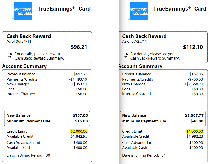 Credit Limit Increase American Express Costco TrueEarnings 1 [Credit