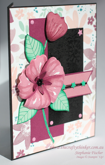 Stampin Up, #thecraftythinker, Bunch of Blossoms, Touch of Texture, Floral card, Stampin Up Australia Demonstrator