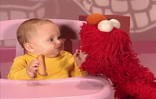 Elmo talks to a baby about teeth. Sesame Street Elmo's World Teeth Kids and Baby