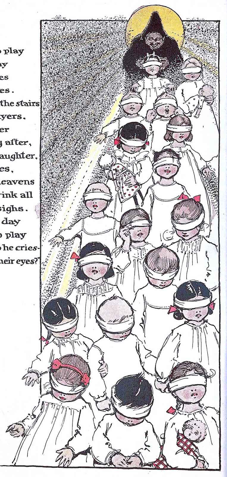 Caroline Goodwin illustration 1901 a Caroline Goodwin illustration 1901, of a blindfolded procession of children