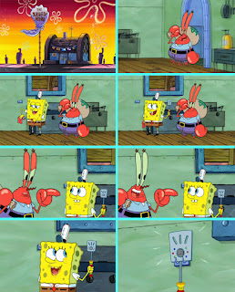 Polosan meme spongebob dan patrick 106 - spongebob di marahi tuan krab gara-gara spatula